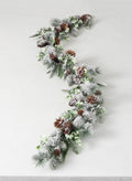 Flocked Pine Artificial Garland 72"L Green B425