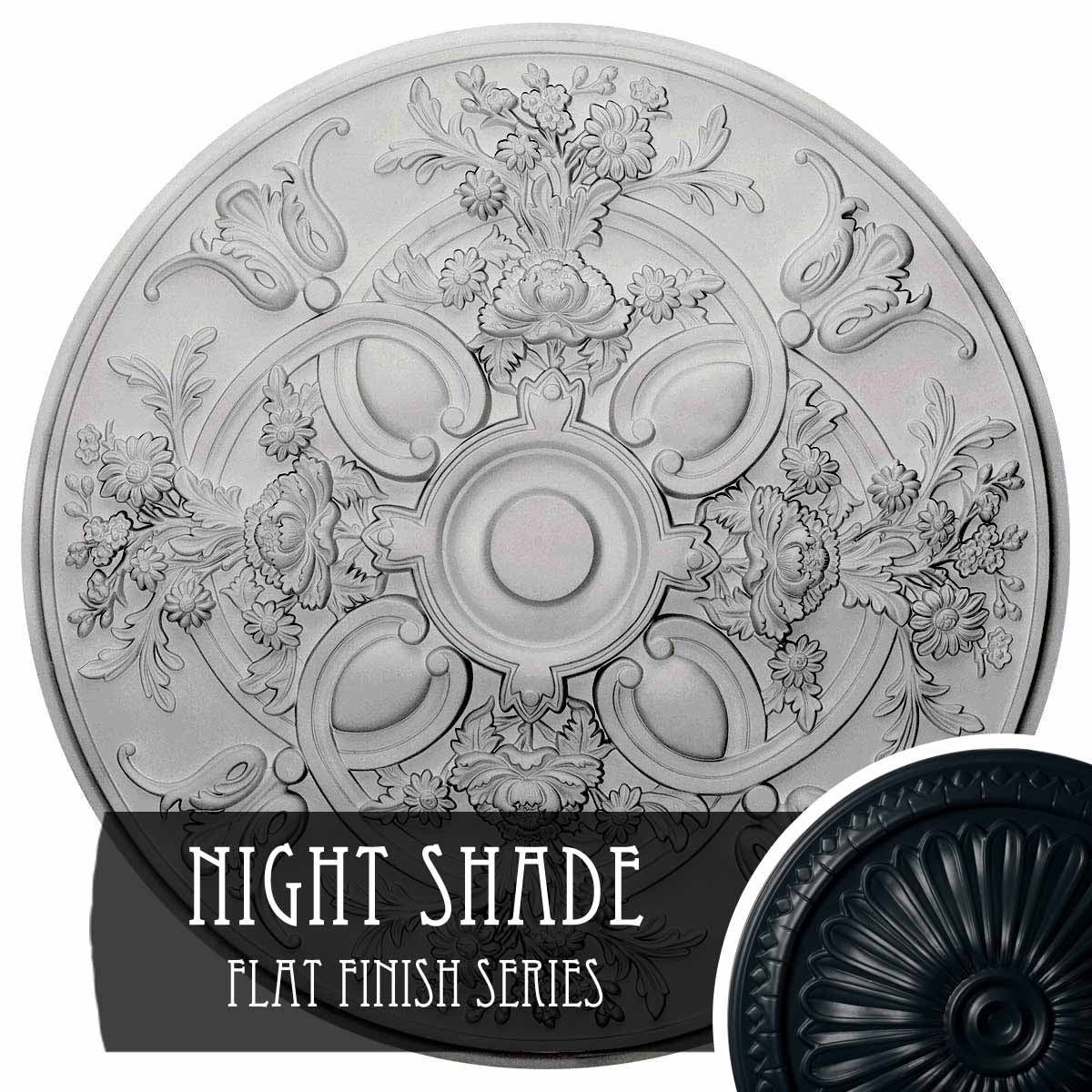 31 1/4x22OD x 2 1/4x22P Hand-Painted Night Shade Ceiling Medallion B12919