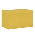 Canary Yellow Velvet Storage Bench A5615