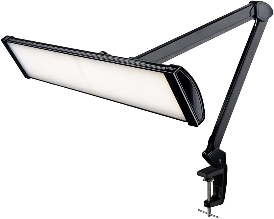 Black 26 Inches Wide Metal LED Desk Lamp with Clamp C3920