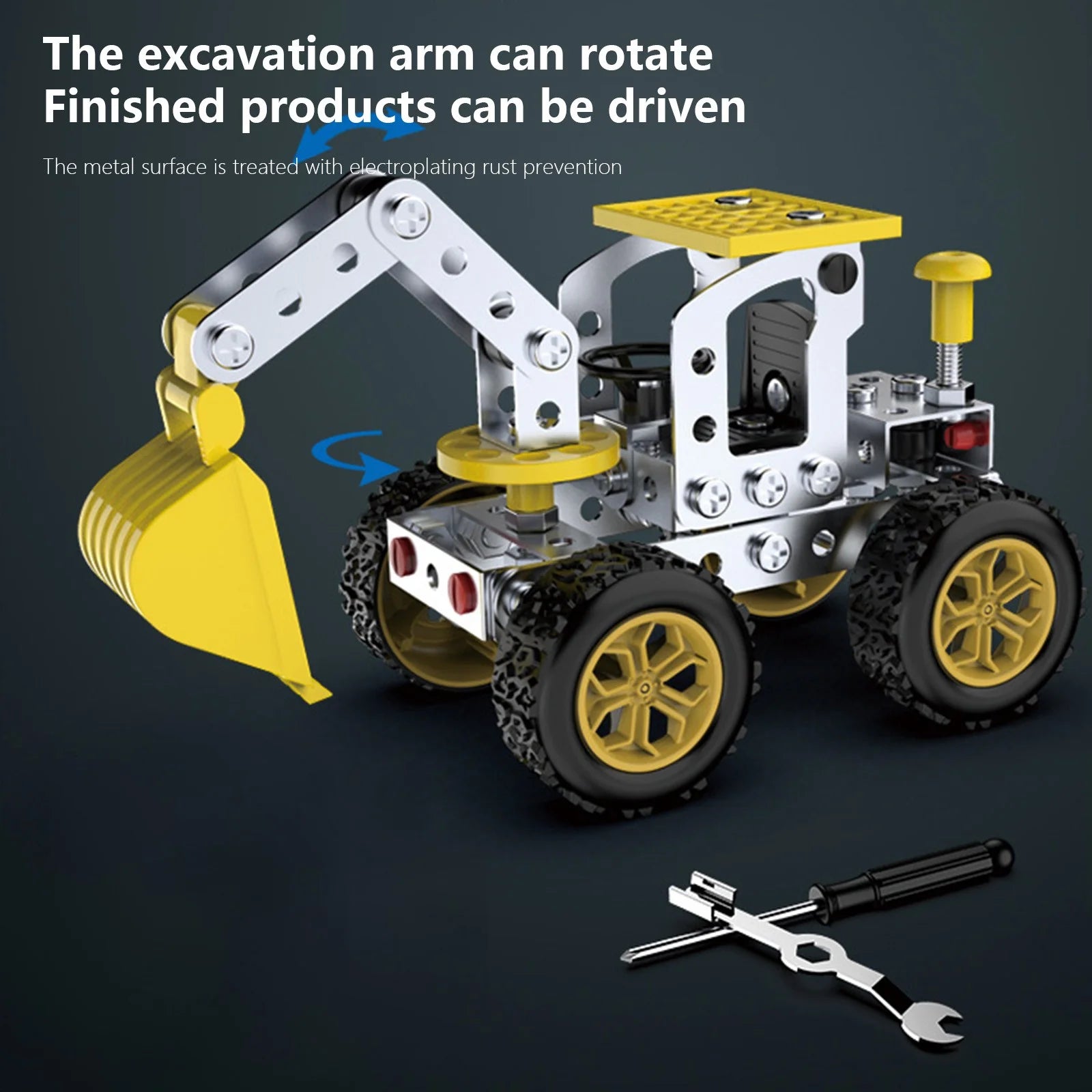 Metal Excavator Model Kits Building Toys Erector Set Z28107