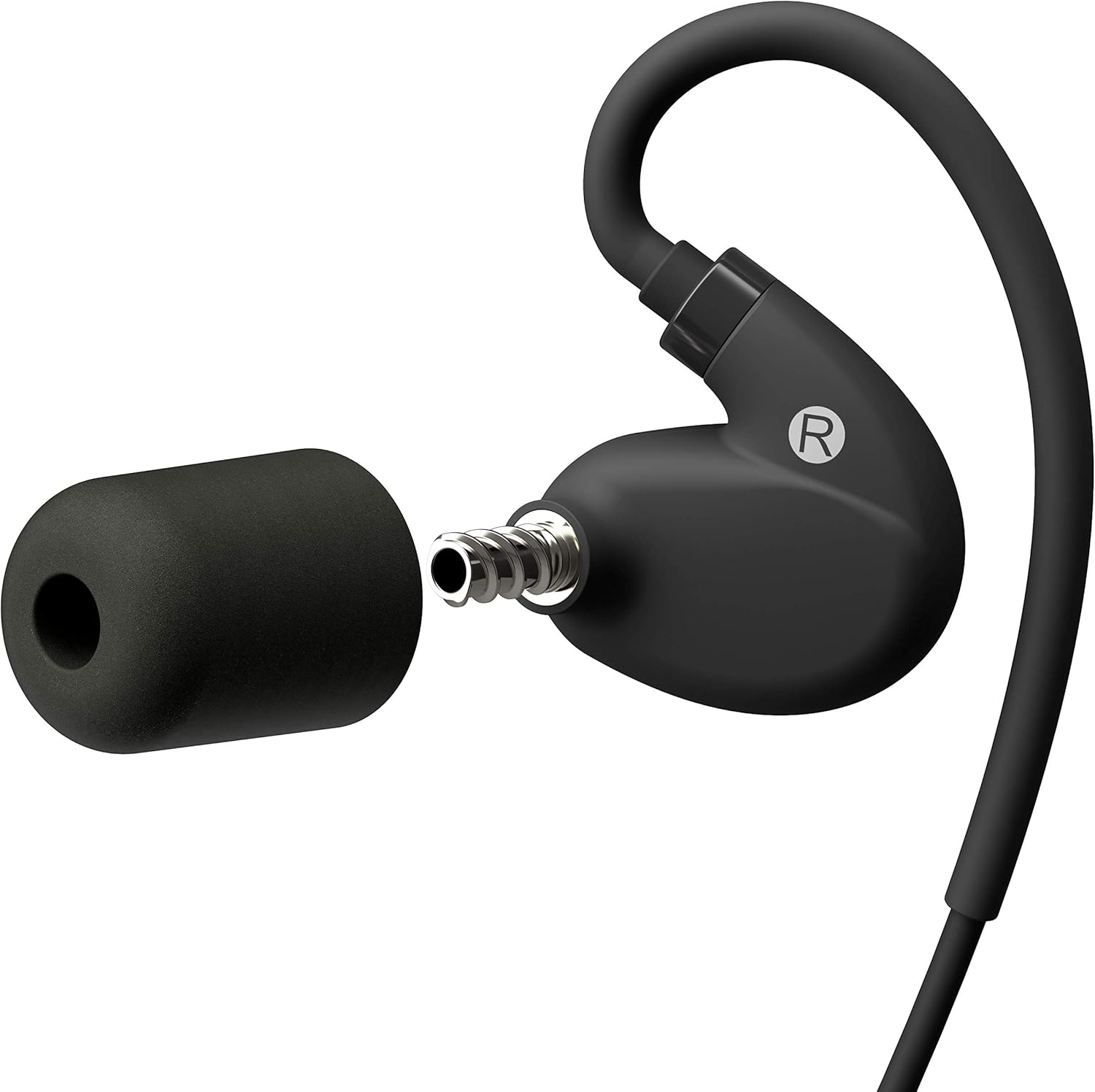 Matte Black Bluetooth Earplug Headphones with 27 dB Noise Reduction E563455