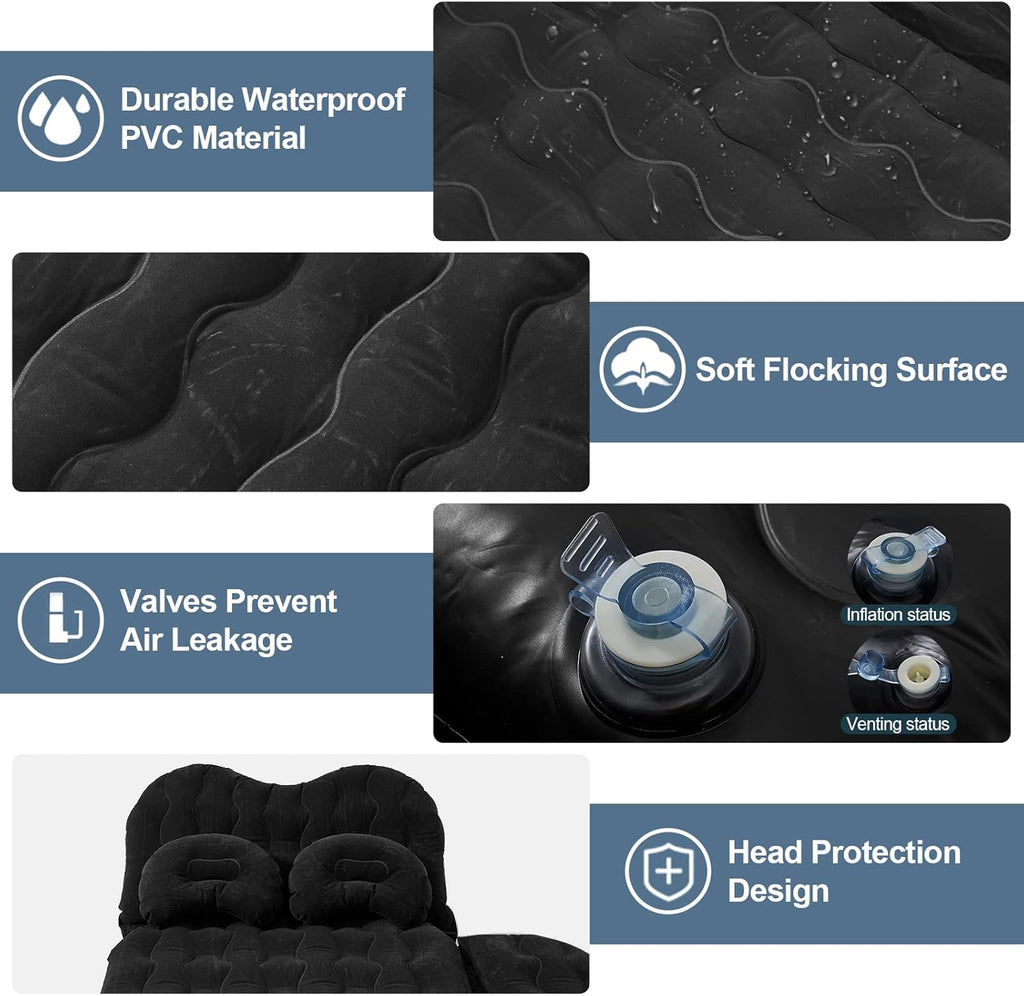 Black Inflatable Car Air Mattress for SUV Truck Camping Travel Z471