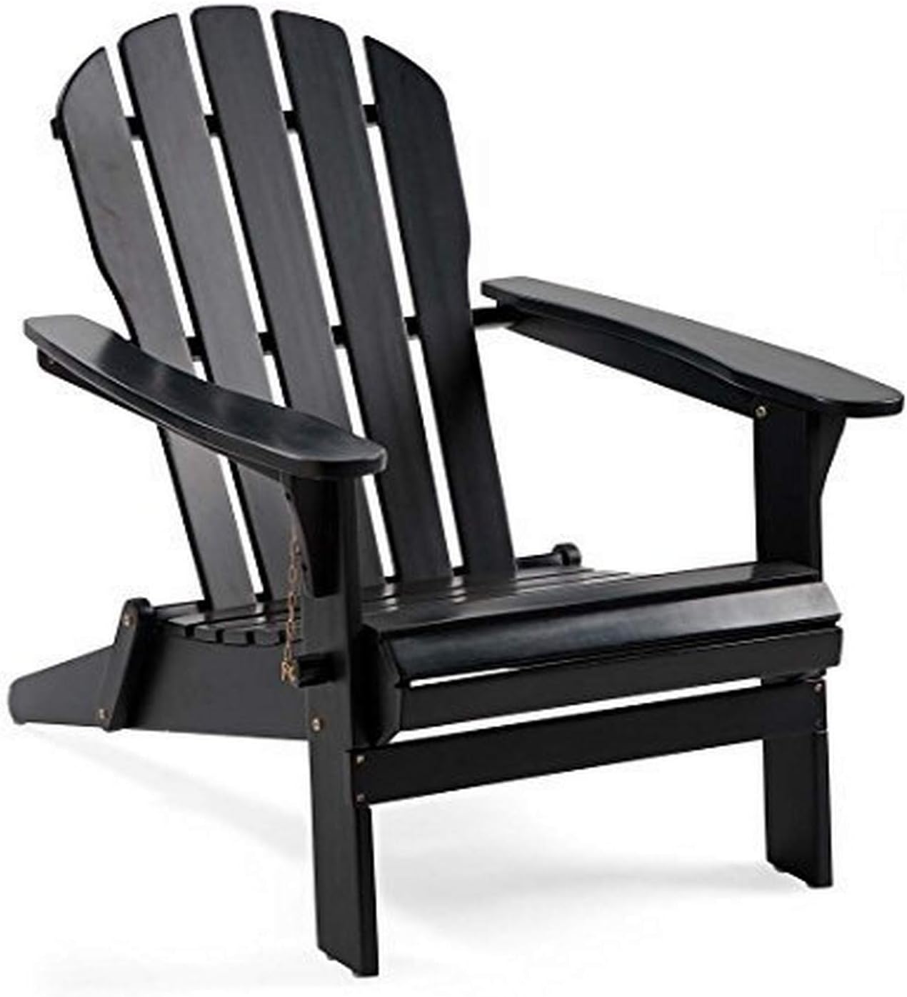 Black Foldable Eucalyptus Adirondack Chair B4174