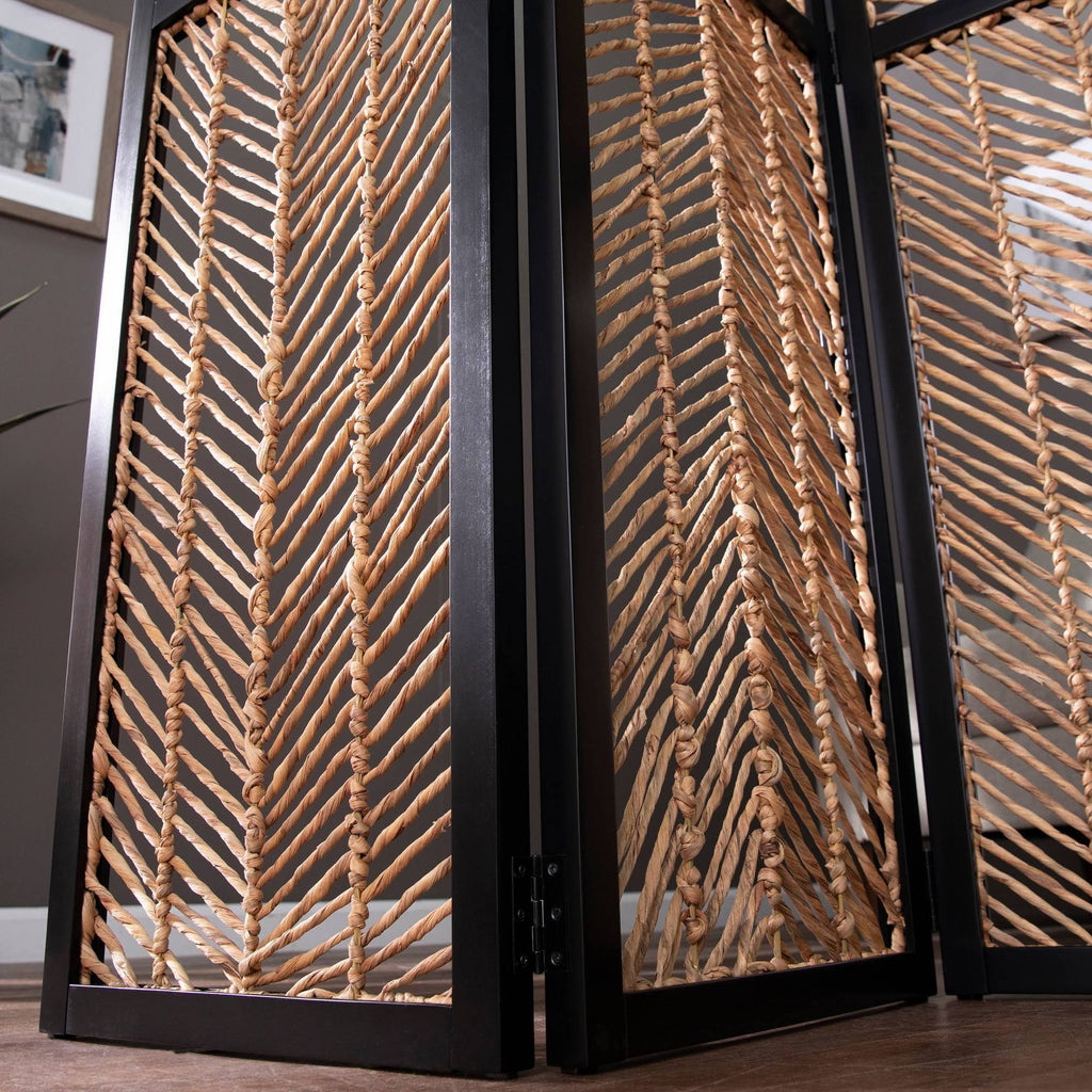 Woven Room Divider Black/Natural U140