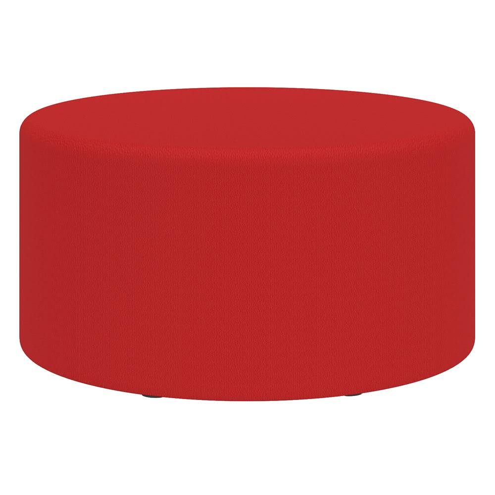 Red Vinyl Cylinder Ottoman Y46334