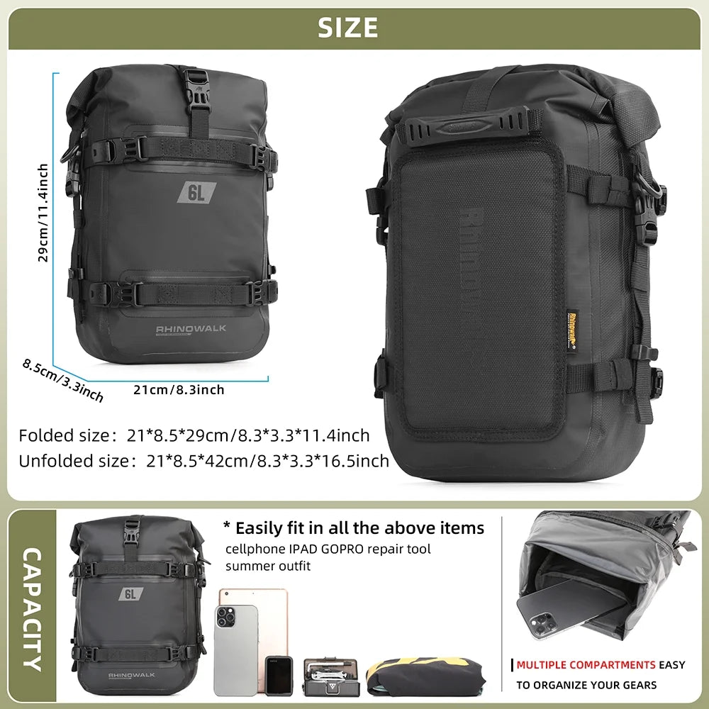 Motorcycle Crash Bar Bag Waterproof 6L O4217