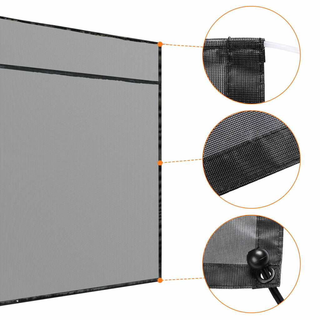 6x10' RV Awning Sun Shade Screen Black Mesh Q120351