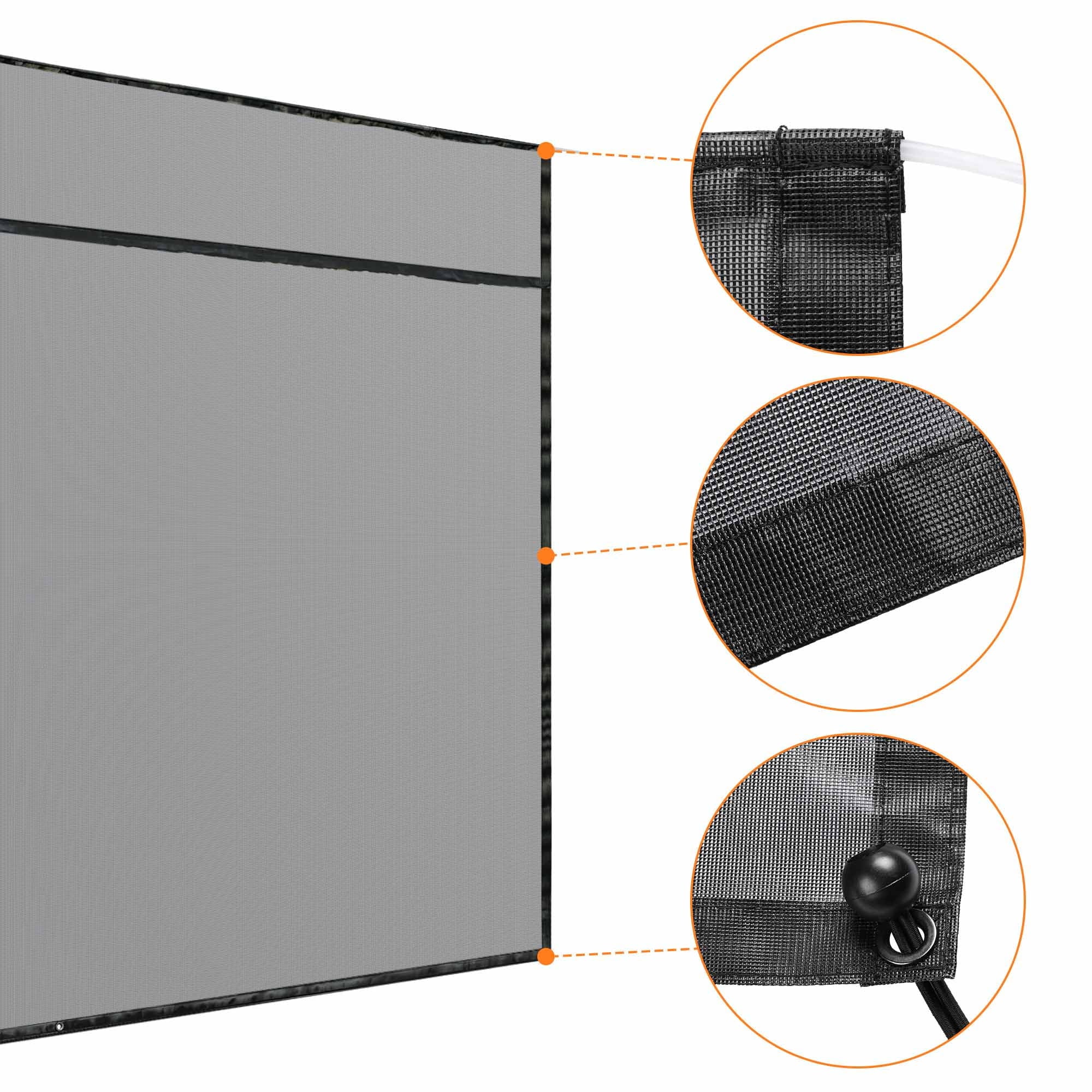 6x10' RV Awning Sun Shade Screen Black Mesh Q120351