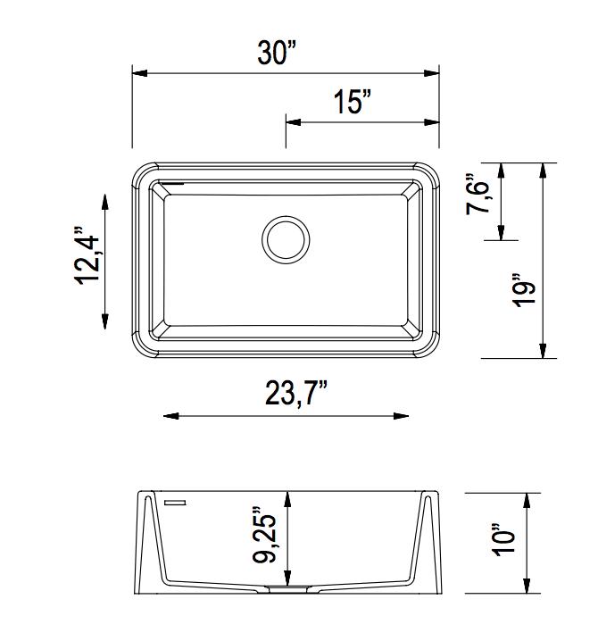 Black Metallic Apron Kitchen Sink W1033