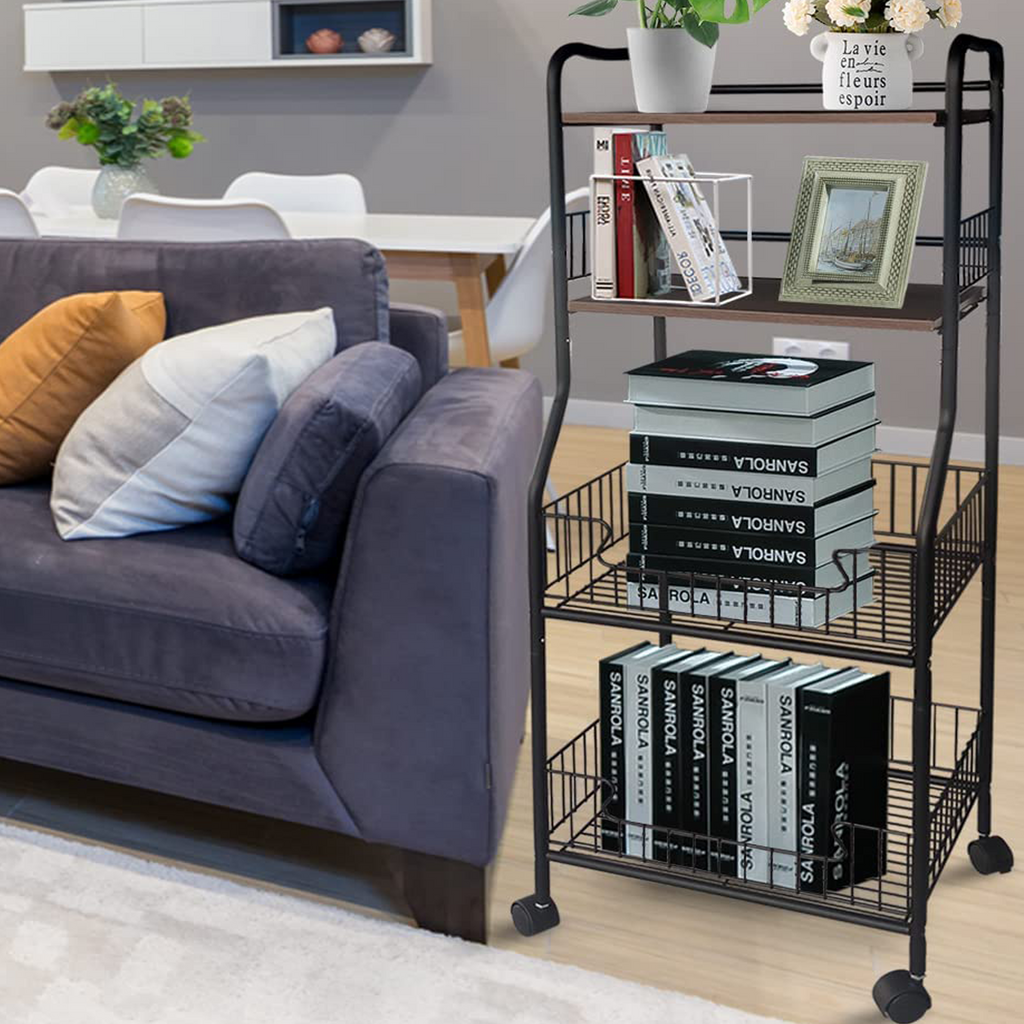 4 Tiers Kitchen Baker's Rack with Wheels P699476