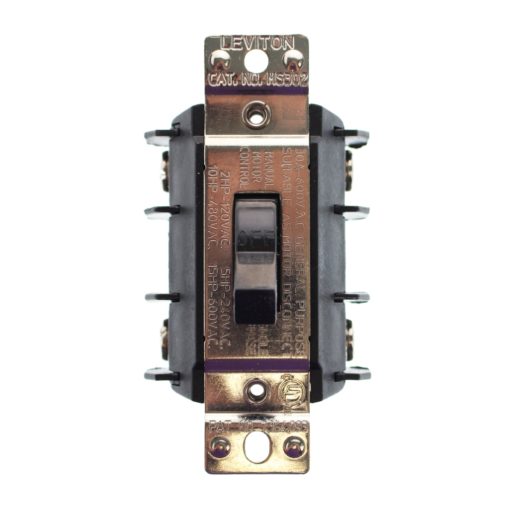 Black Toggle Style Manual Motor Switch A938