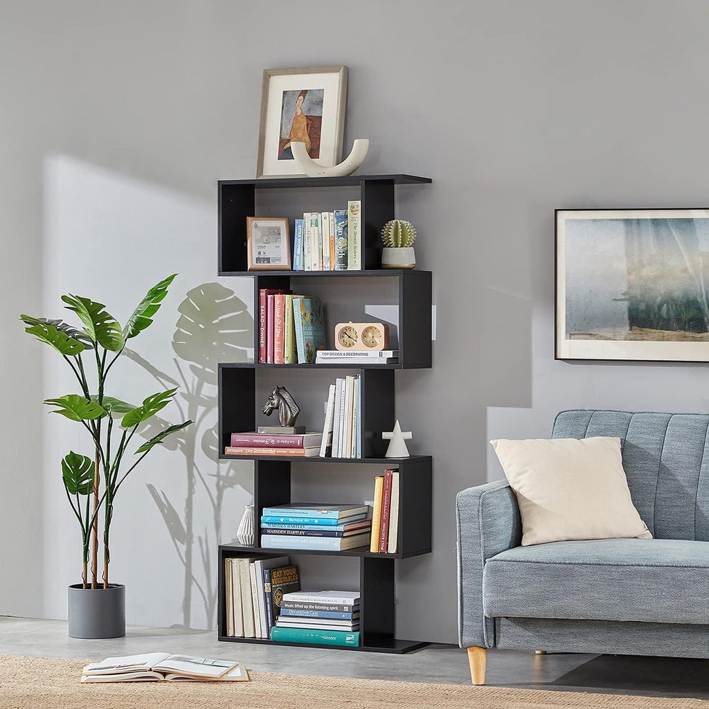 White 5-Tier Wood Bookcase S7880
