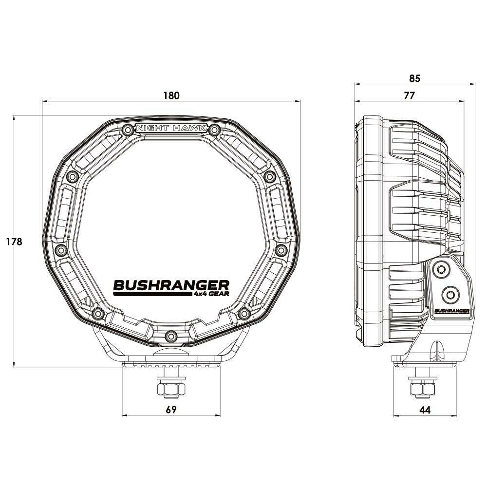 Black LED Driving Light I243