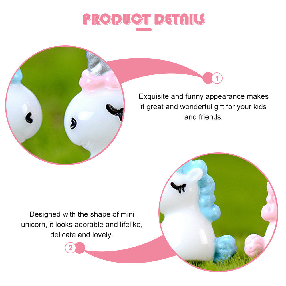 10pcs Miniature Unicorn Figurine Ornaments N513