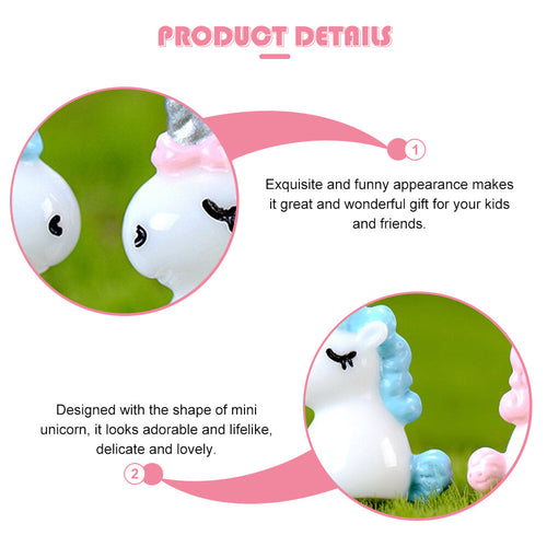 10pcs Miniature Unicorn Figurine Ornaments M613748