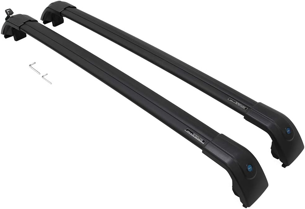 Roof Rack Side Rails Black Cross Bars Adjustable Lockable J806638