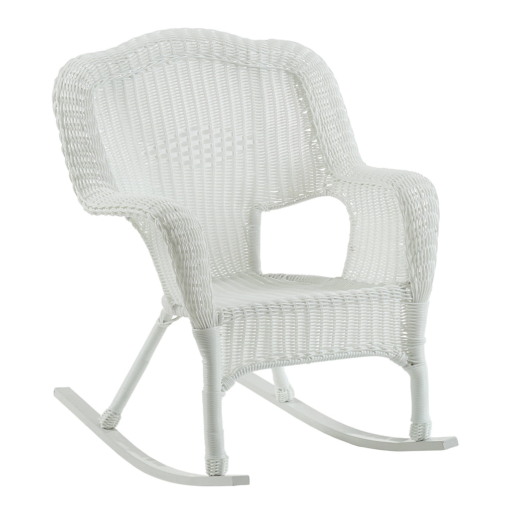 Weathered Grey Resin Wicker Porch Rocker O283