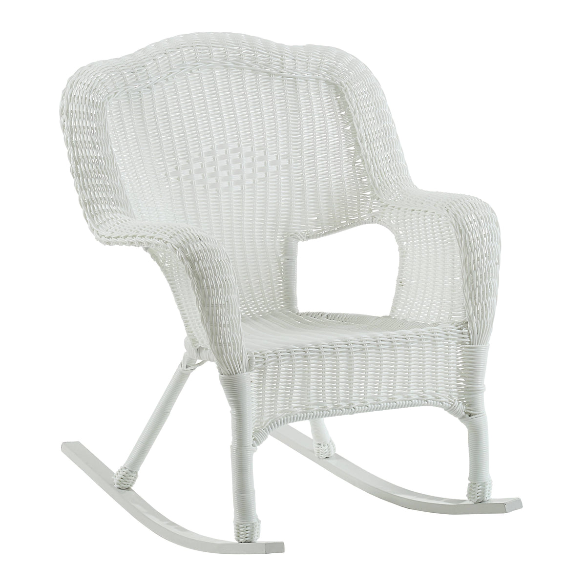 Weathered Grey Resin Wicker Porch Rocker O283