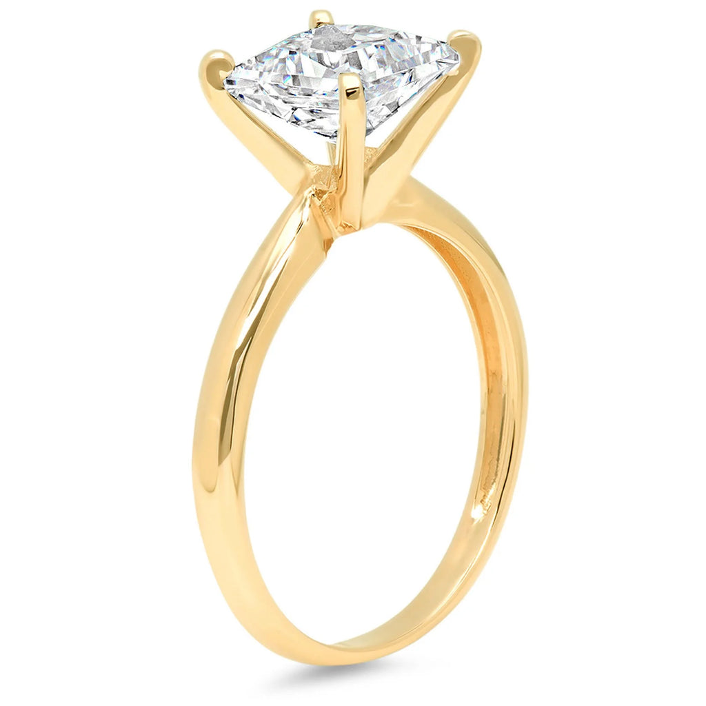 18K Yellow Gold Solitaire Engagement Ring size 3.5 O308