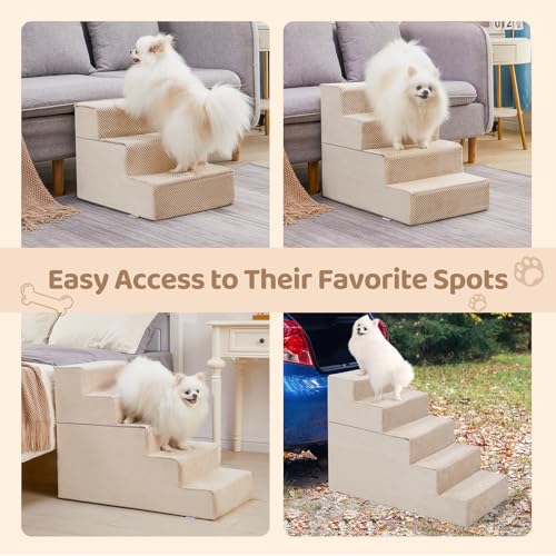 Grey 18'' H Dog Stairs with Non-slip Bottom B365