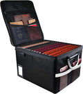 Black Fireproof Document File Organizer Box with Lock, 16.1 x 12.9 x 11in T74546