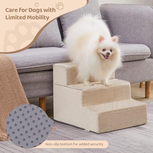 Grey 18'' H Dog Stairs with Non-slip Bottom B365