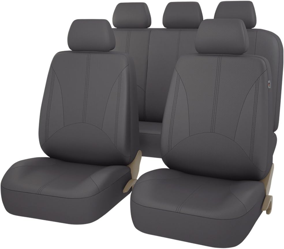 11PCS PU Leather Universal Seat Covers Set (Dark Gray) B552162