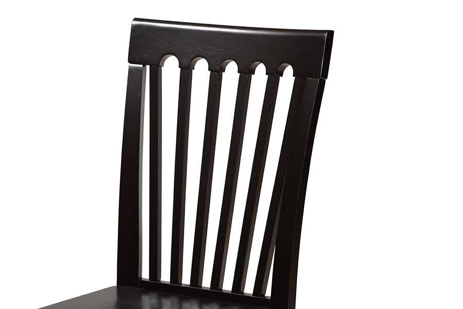 7-Piece Dark Brown Wood Dining Set J6118