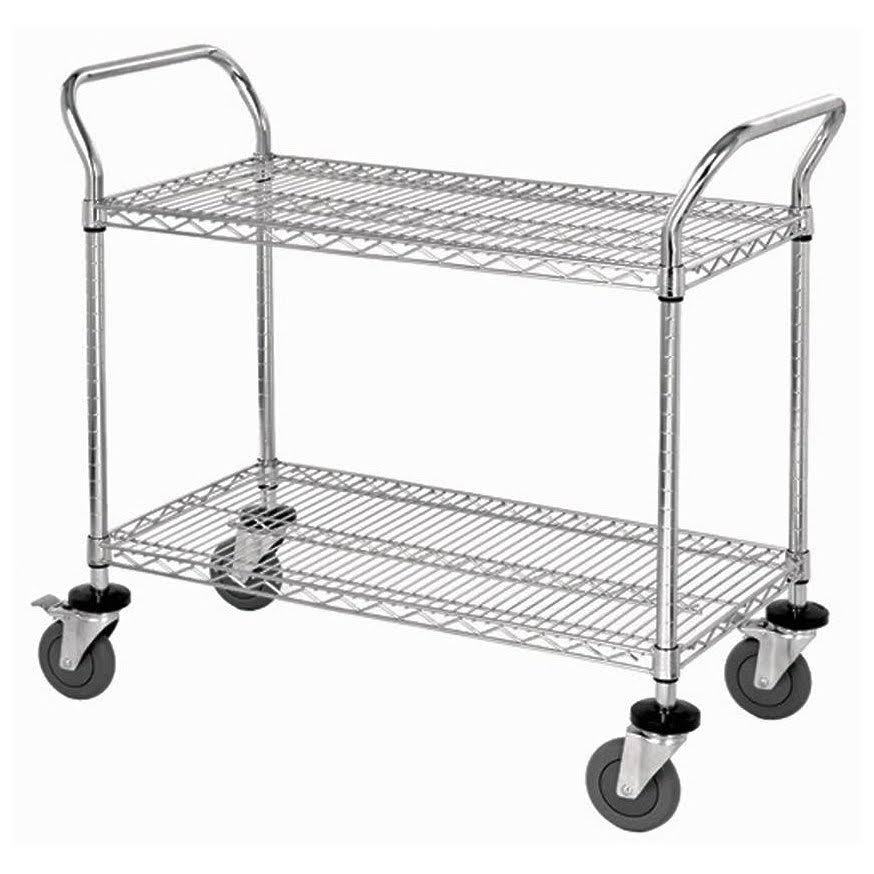 Chrome Wire Shelf Mobile Utility Cart C84755