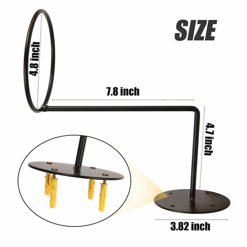 Black Wall Mount Motorcycle Helmet Holder Rack M157548