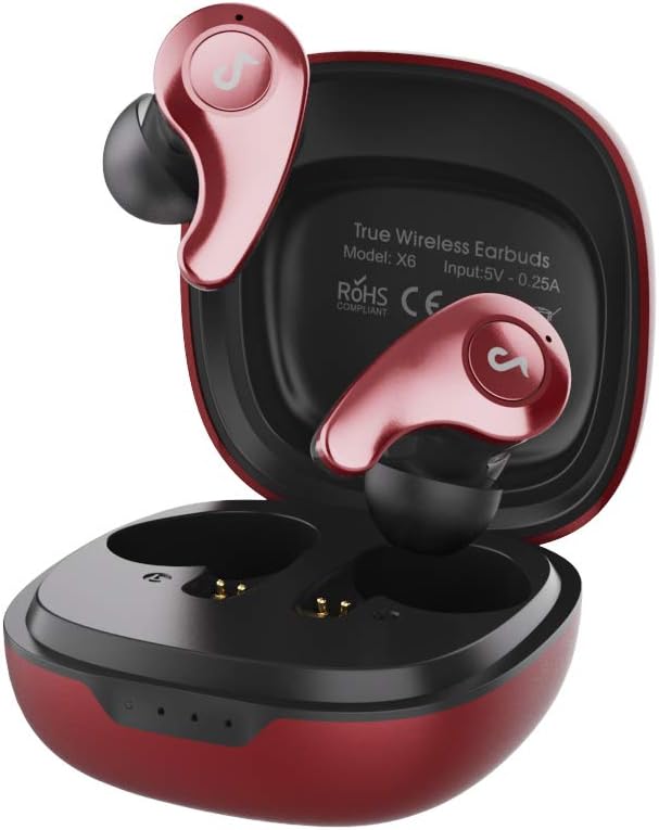 Blue Mini Wireless Earbuds with 4-Mic Environmental Noise Cancellation Waterproof Bluetooth Headphone Pack of 2 K848