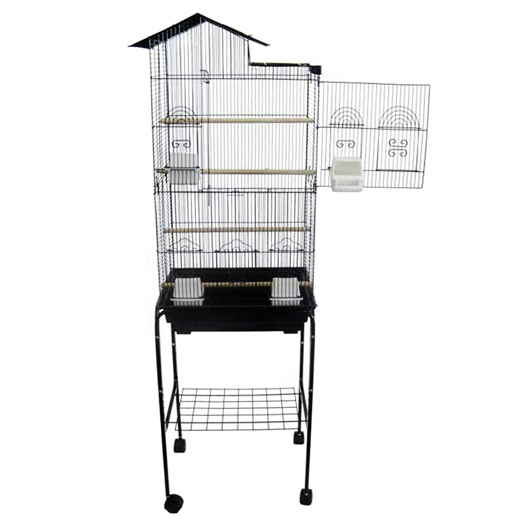 Black Tall Bird Cage with Stand E437572