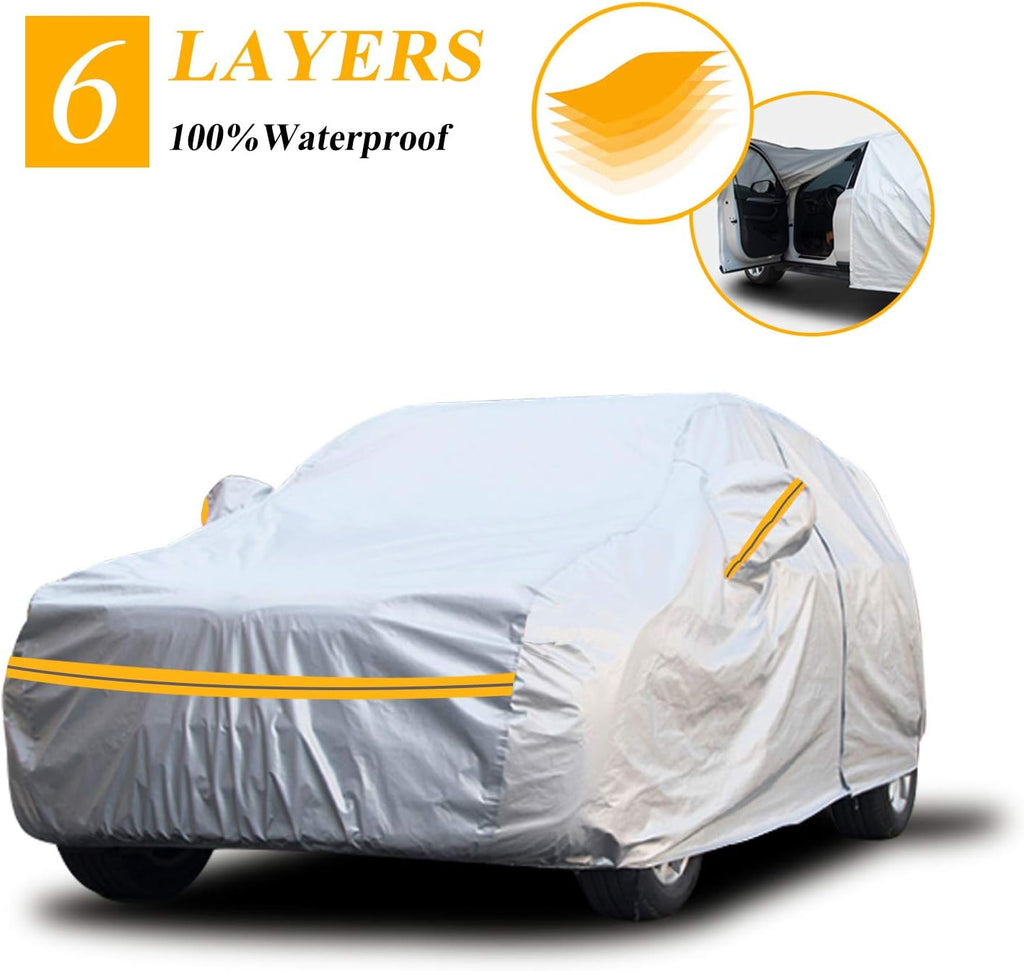 6 Layers Waterproof SUV Car Cover with Zipper Cotton R93079