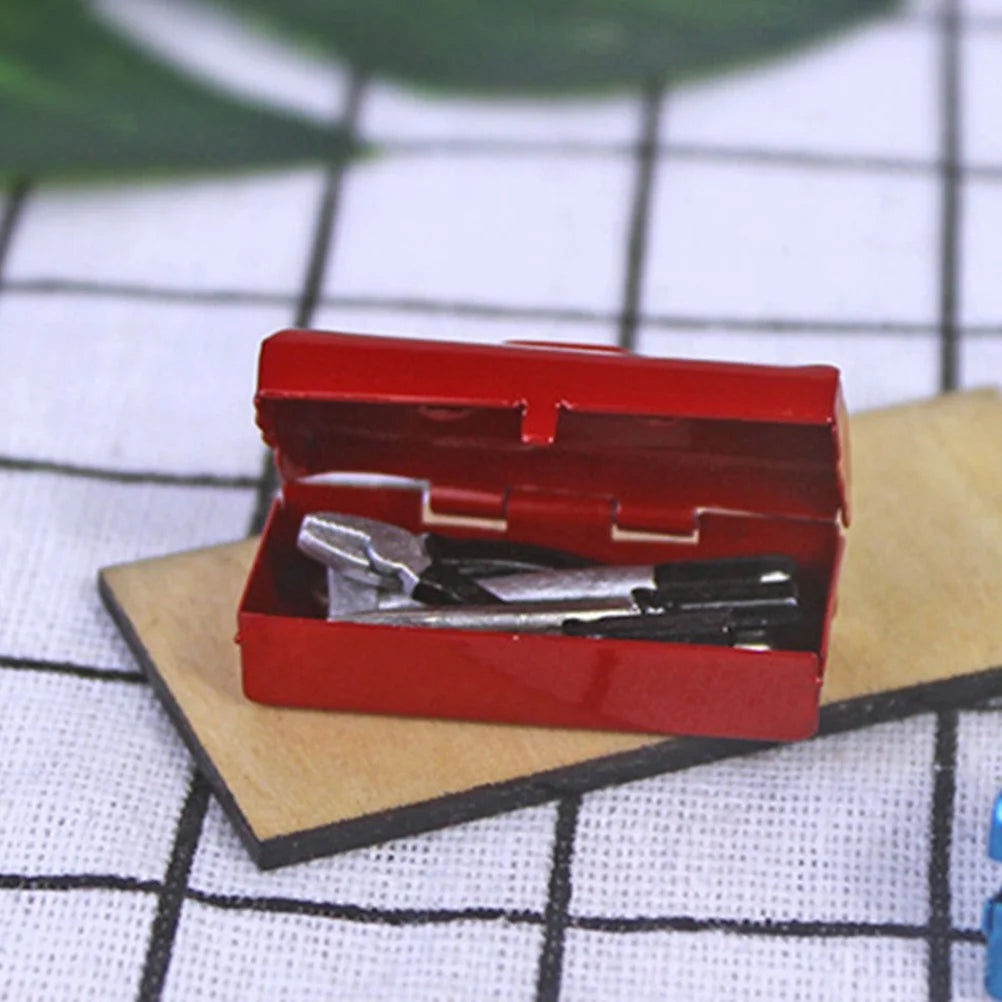 Red Iron Tiny Dollhouse Toolbox Set R598540