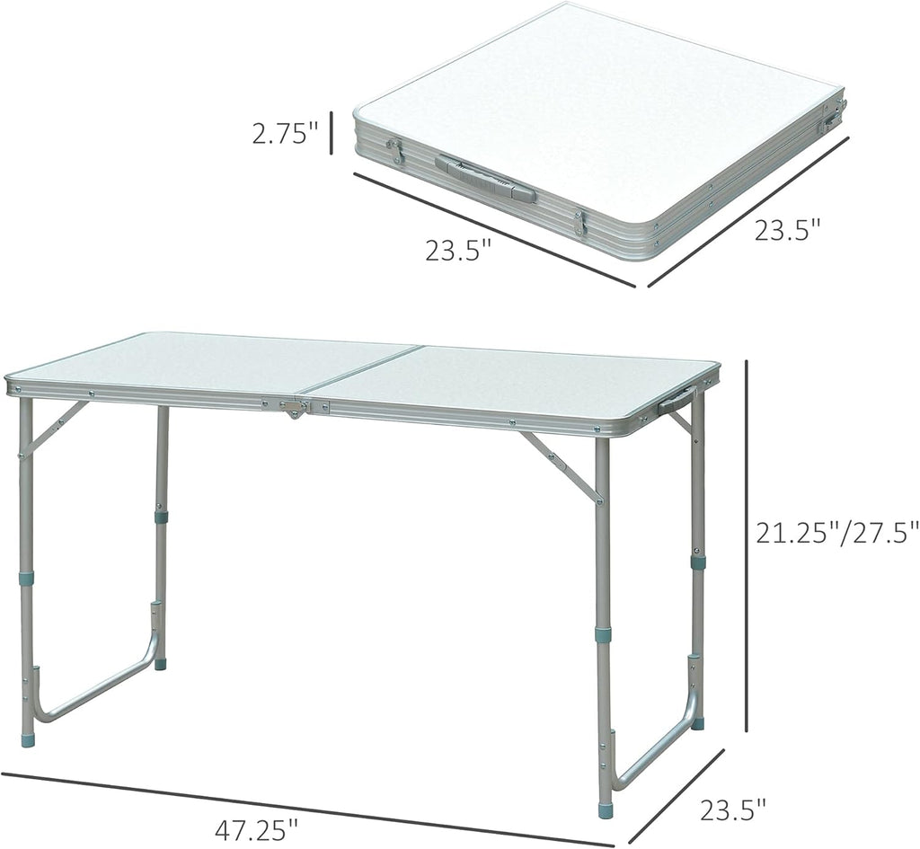 47 Aluminum Lightweight Portable Height Adjustable Camping Table with Carry Handle M204