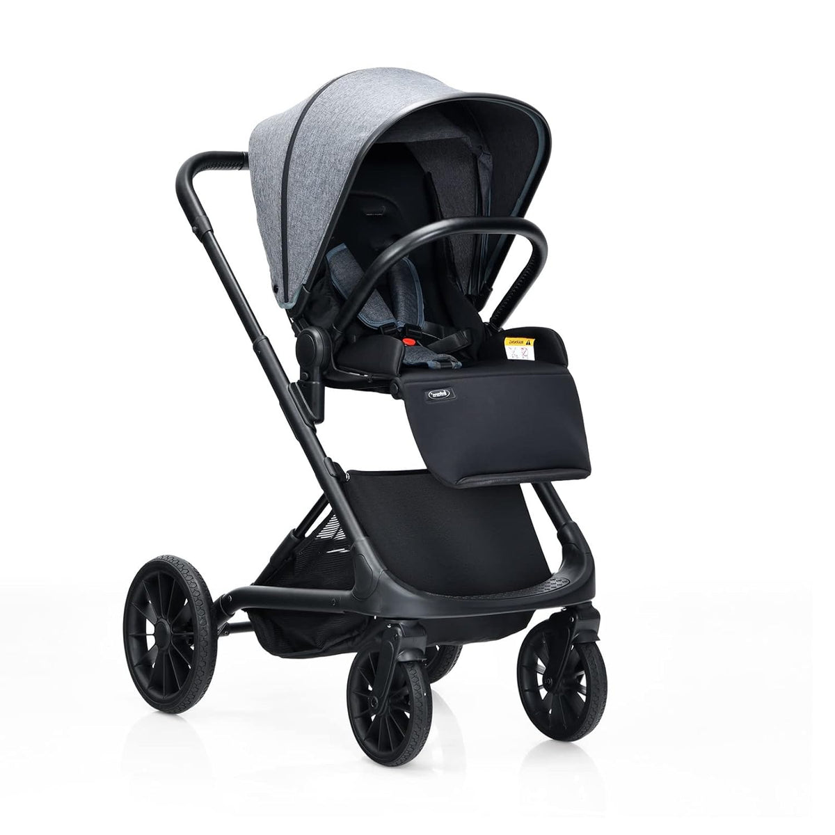 2 in 1 Convertible Baby Stroller with Aluminum Frame (Black) X101425