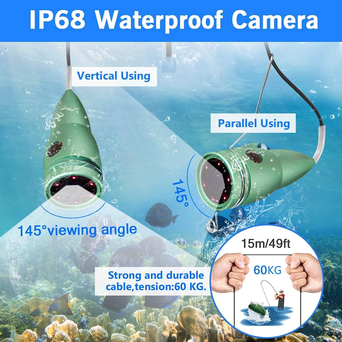 4.3 Inch IPS Monitor IP68 Waterproof Fish Camera with DVR C2673