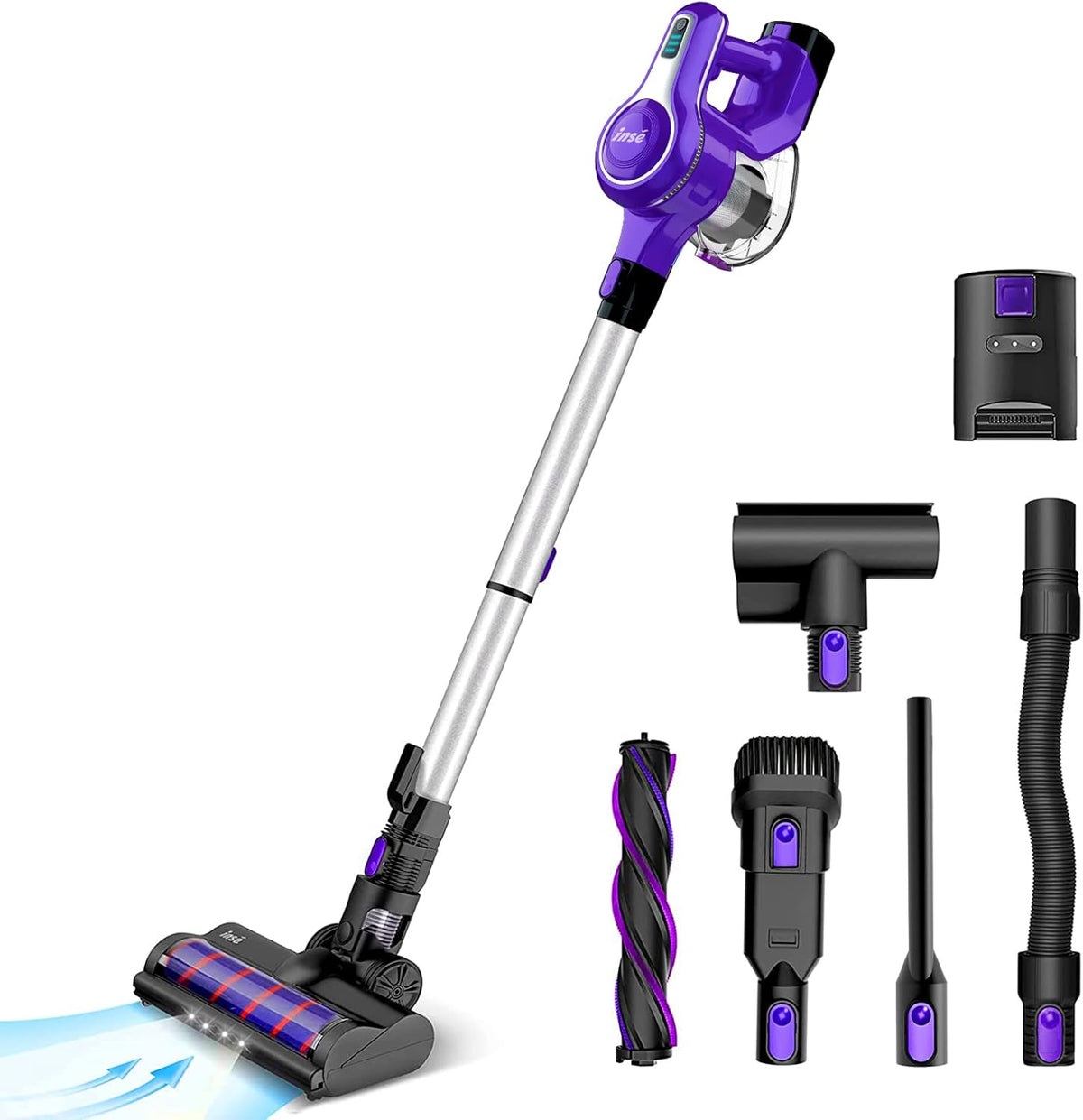 Cordless Stick Vacuum Cleaner, 23Kpa 265W, 45min Runtime, 10-in-1 Lightweight, Blue X8809