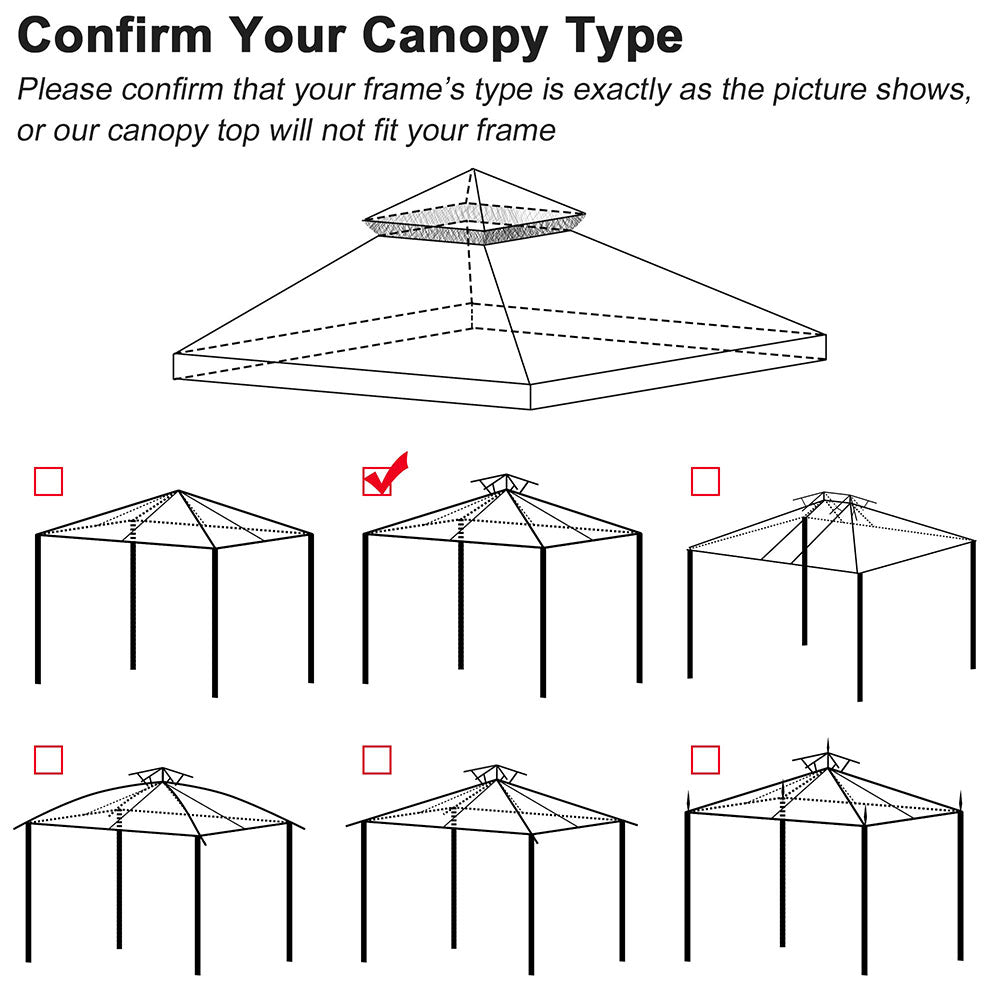 Ivory Canopy Top Replacement for 10'x10' Gazebo Cover X752902