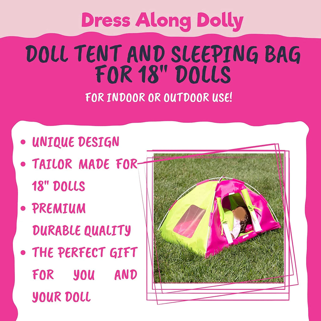 Doll Camping Bed Tent with Sleeping Bag & Pillow J66465