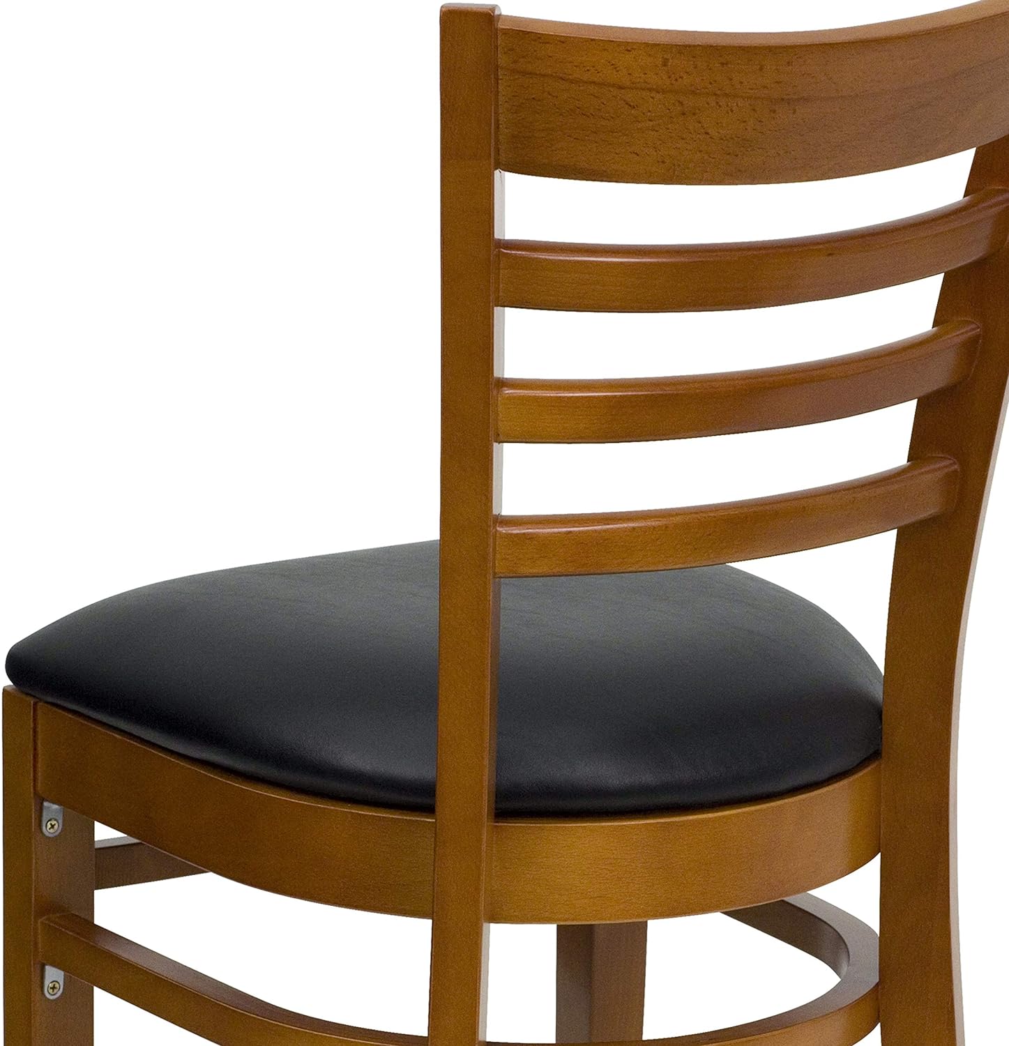Black Vinyl Seat Ladder Back Chair W8369