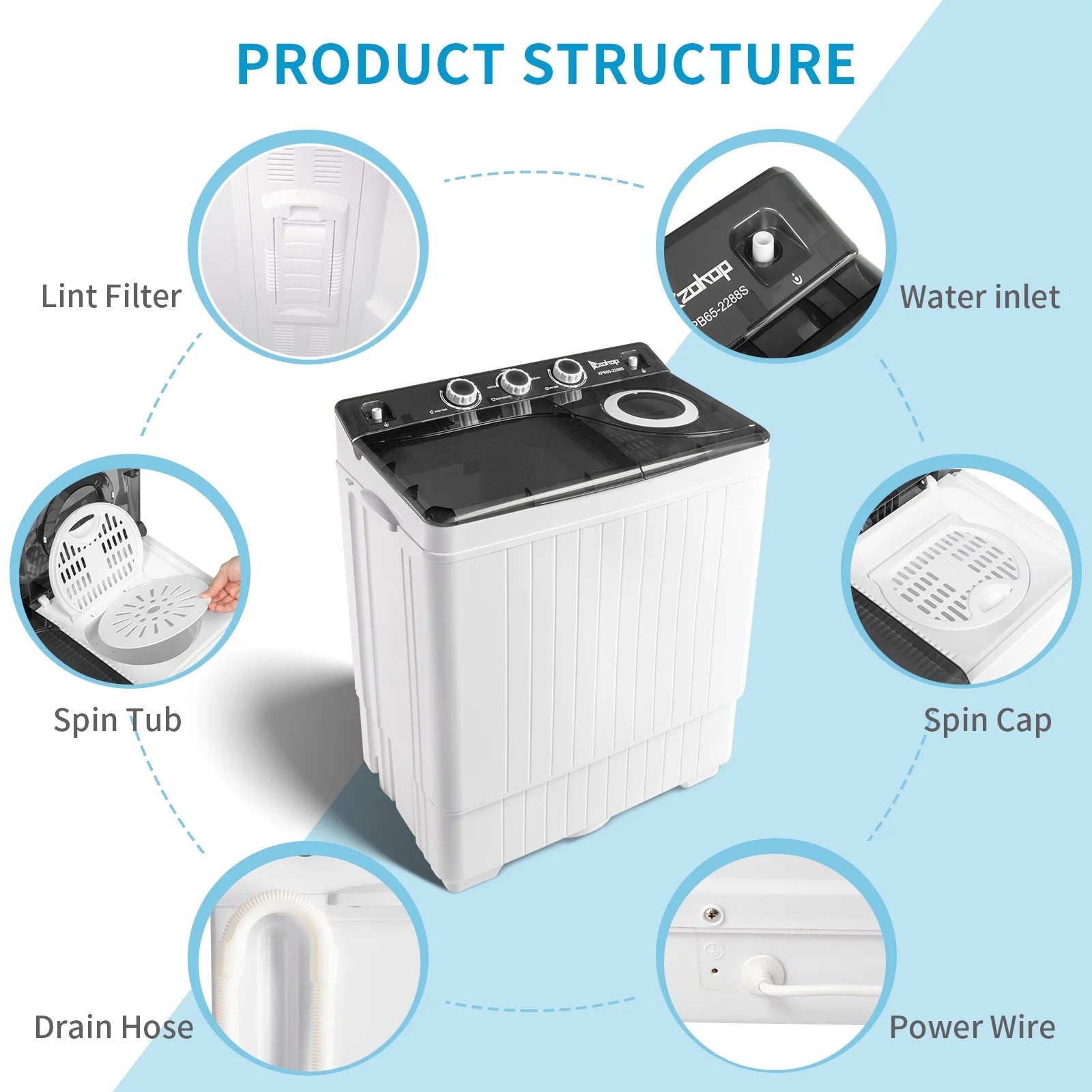 26Lbs Semi-automatic Twin Tub Washing Machine J490141