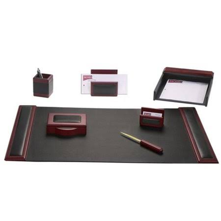 Rosewood Leather 7-Piece Desk Set A634918