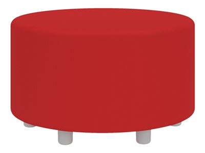 Red Vinyl Cylinder Ottoman Y46334