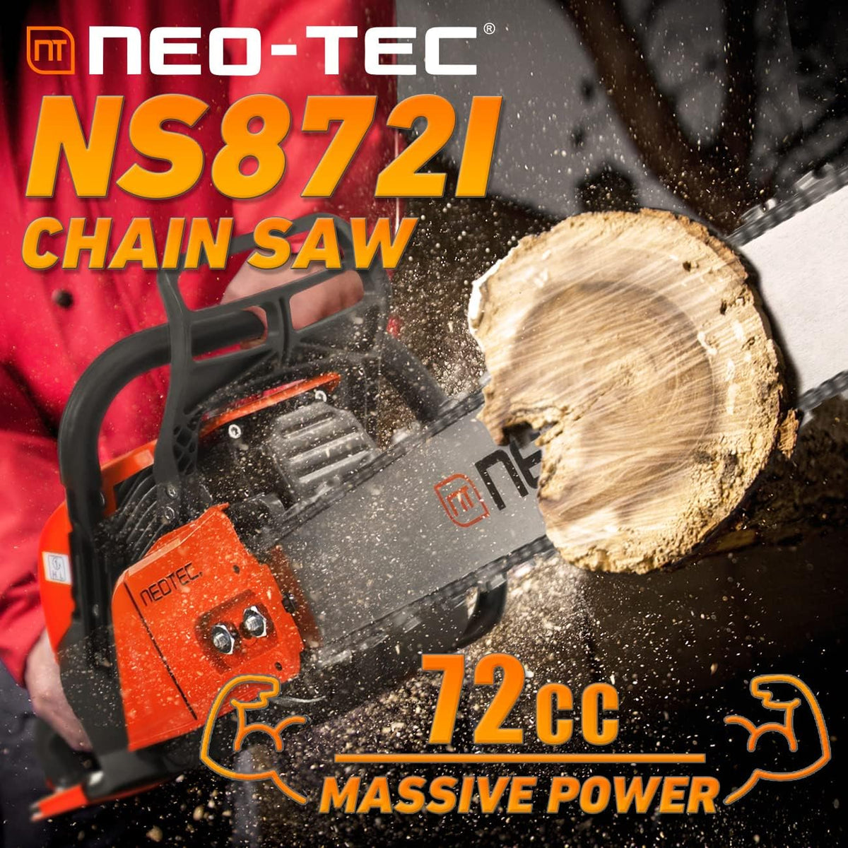 72cc Gas Chainsaw Powerhead with NGK Spark Plug F11111