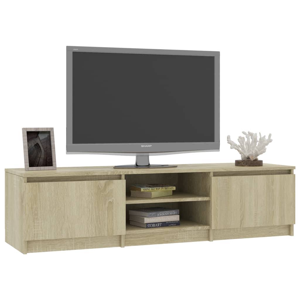 White and Sonoma Oak TV Cabinet Chipboard I382954