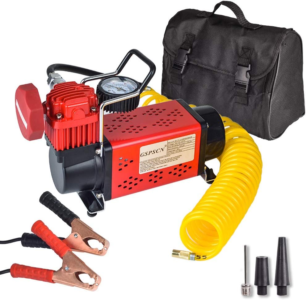 Portable 12V Air Compressor Pump, 150PSI Red Tire Inflator G49281