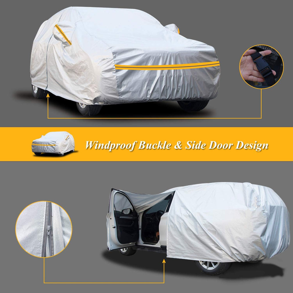 6 Layers Waterproof SUV Car Cover with Zipper Cotton R93079