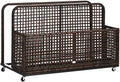 Light Gray Rolling PE Rattan Pool Caddy with Wheels X30356